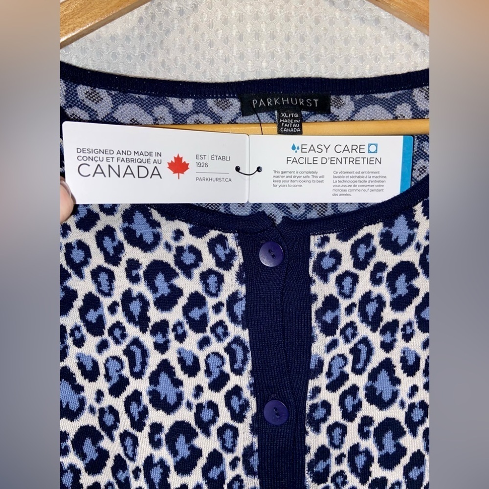 PARKHURST cheetah print Dylan Cardigan size XL - Picture 4 of 12